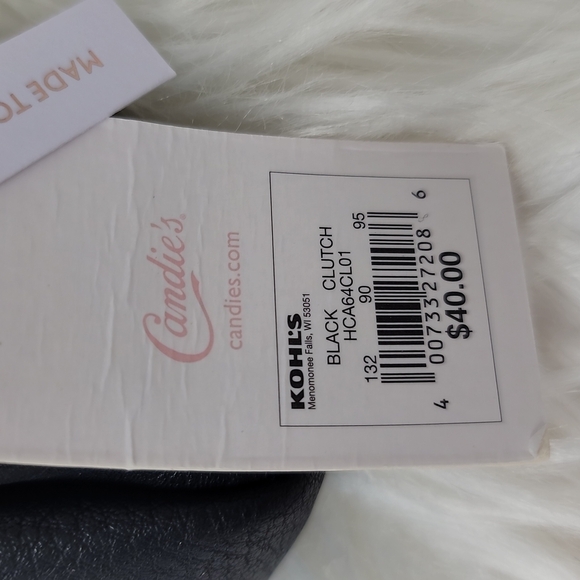 Candie’s ✦ Rhinestone Crossbody Clutch ✦ Black Faux Leather Silver Snake Chain - Picture 11 of 13